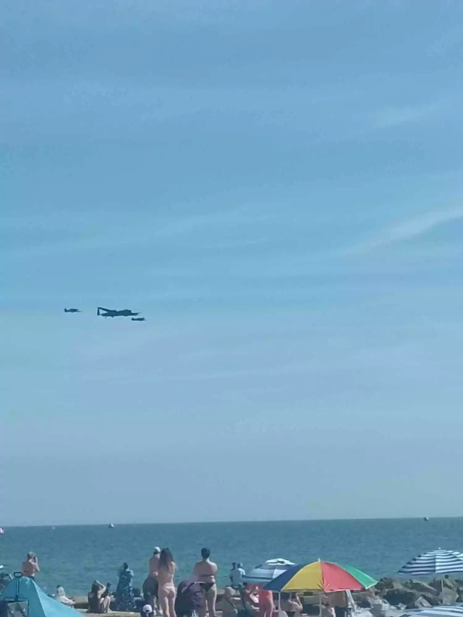The RAF Battle of Britain Memorial flight flying at the air show