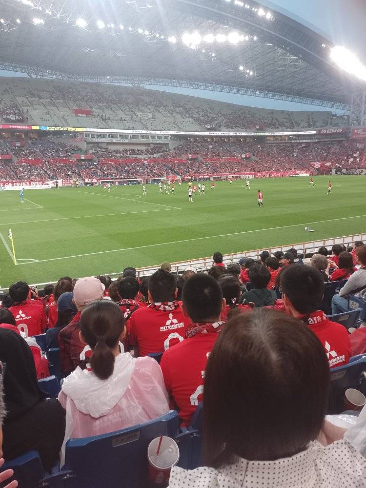 A J-League football match betweeb Urawa Red Diamonds and Vissel Kobe in Saitama, Japan